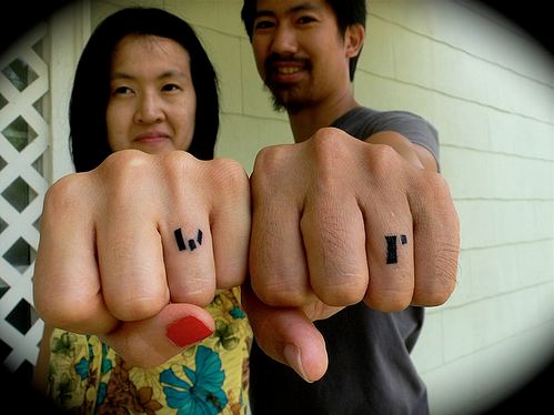 Wedding ring tattoos design, idea 48