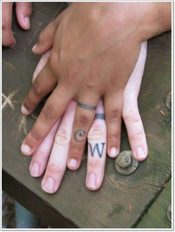 Wedding ring tattoos design, idea 6