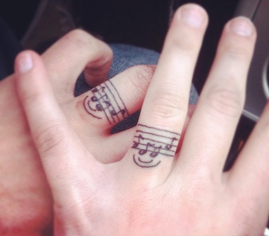 Wedding ring tattoos design, idea 17