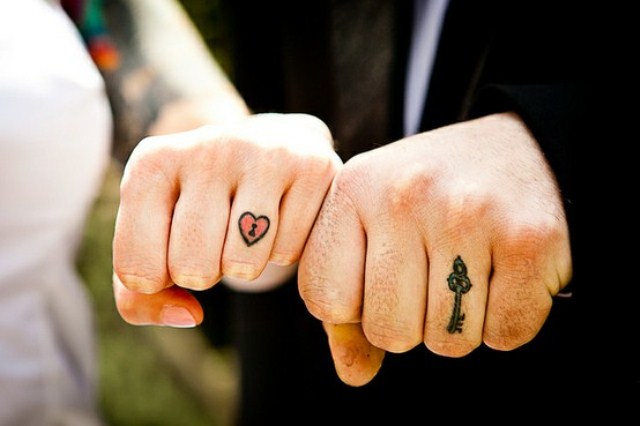 Wedding ring tattoos design, idea 46