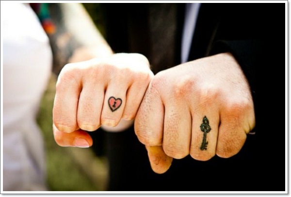 Wedding ring tattoos design, idea 12