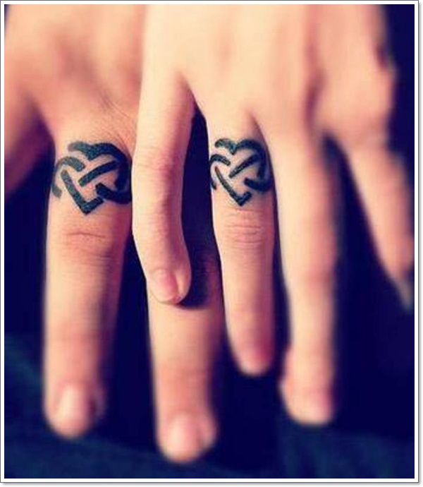 Wedding ring tattoos design, idea 19