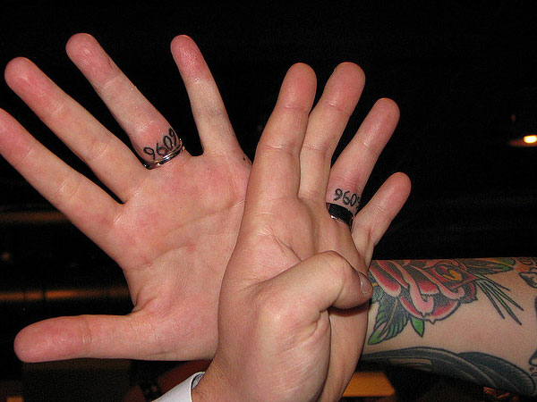 Wedding ring tattoos design, idea 47