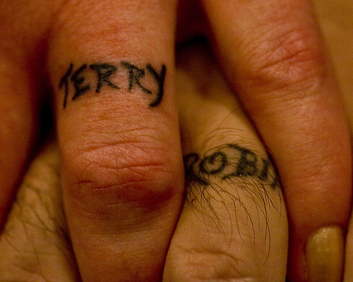 Wedding ring tattoos design, idea 32