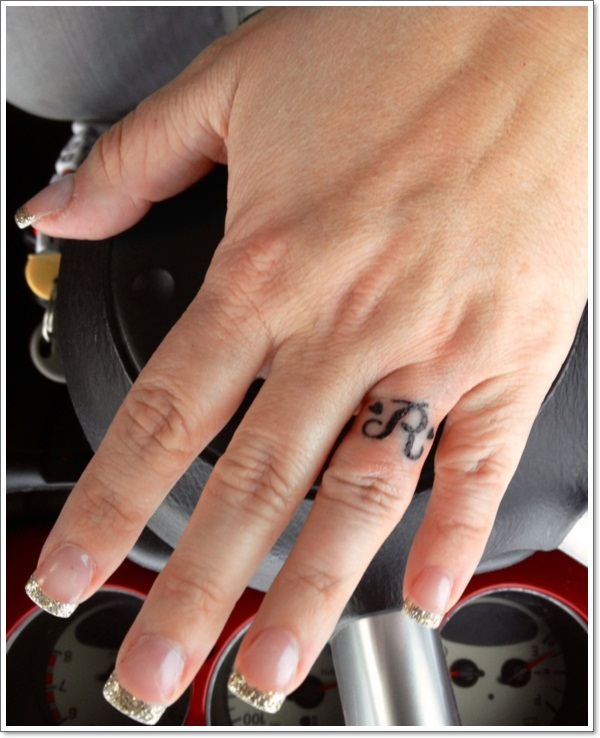 Wedding ring tattoos design, idea 37