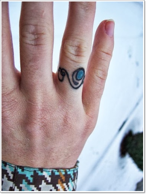 Wedding ring tattoos design, idea 24