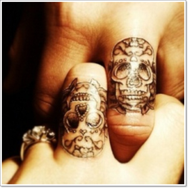 Wedding ring tattoos design, idea 38