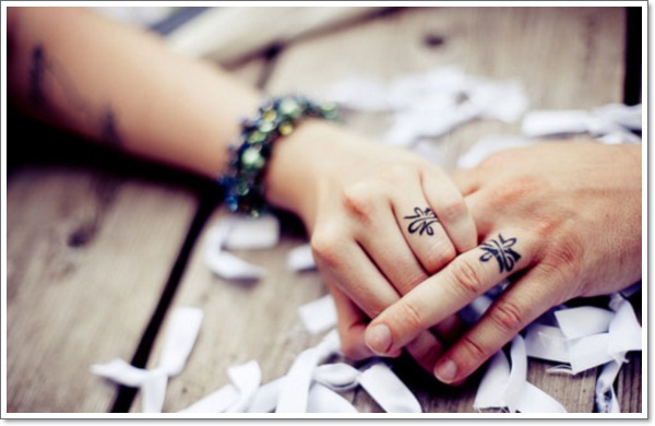 Wedding ring tattoos design, idea 35