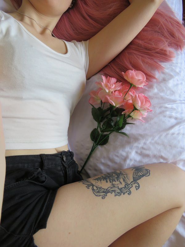 Thigh tattoos design, idea 2