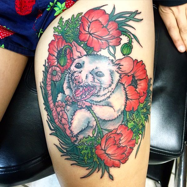 Thigh tattoos design, idea 4