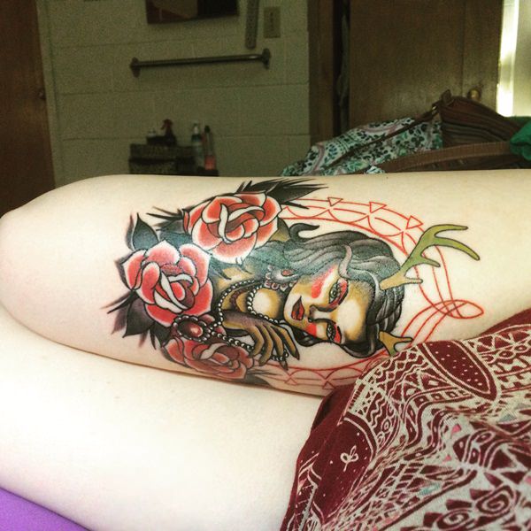 Thigh tattoos design, idea 6