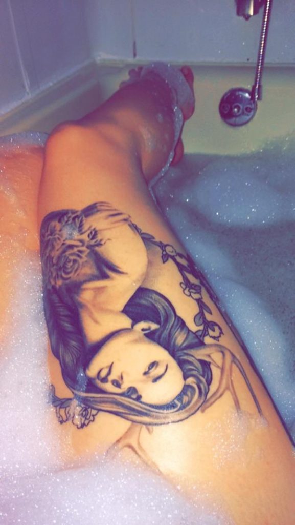 Thigh tattoos design, idea 8