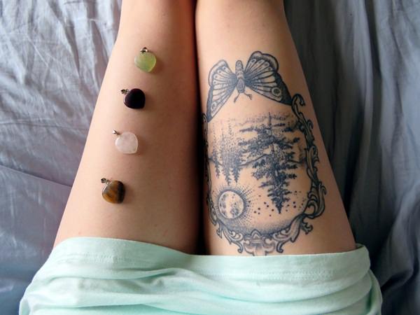 Thigh tattoos design, idea 10