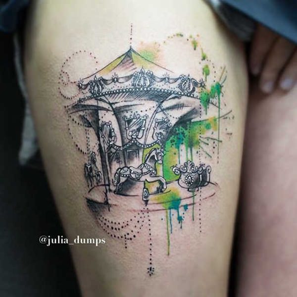 Thigh tattoos design, idea 17