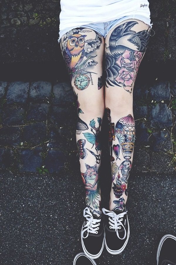 Thigh tattoos design, idea 18