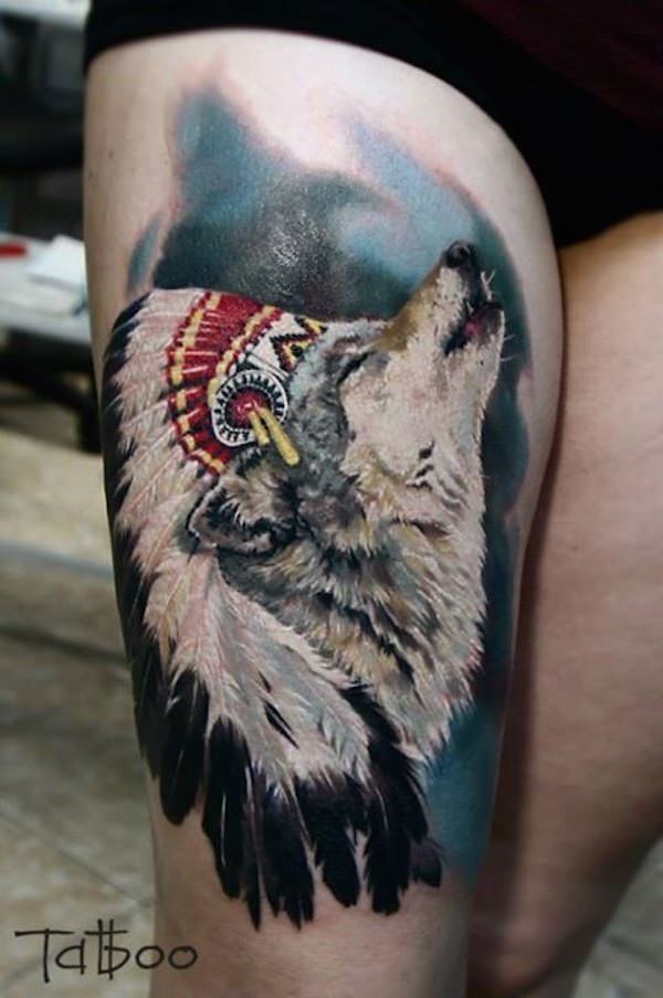 Thigh tattoos design, idea 19