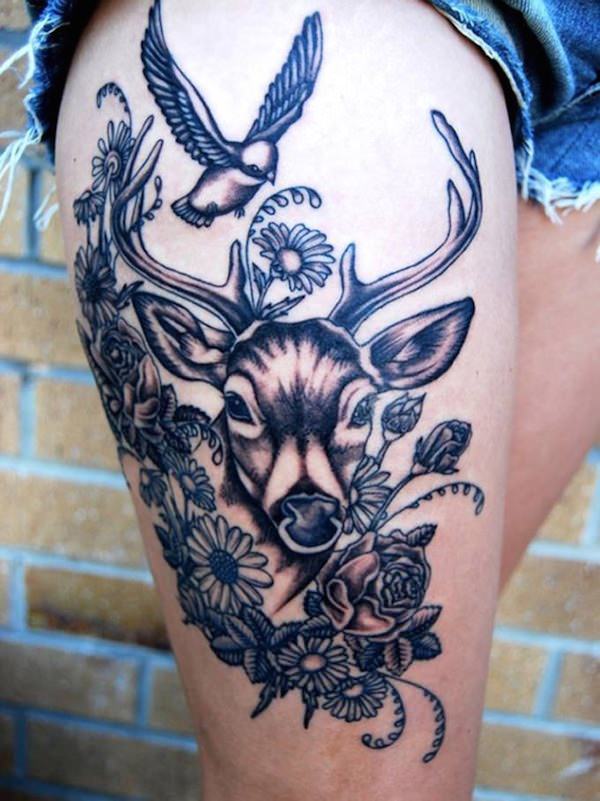 Thigh tattoos design, idea 24