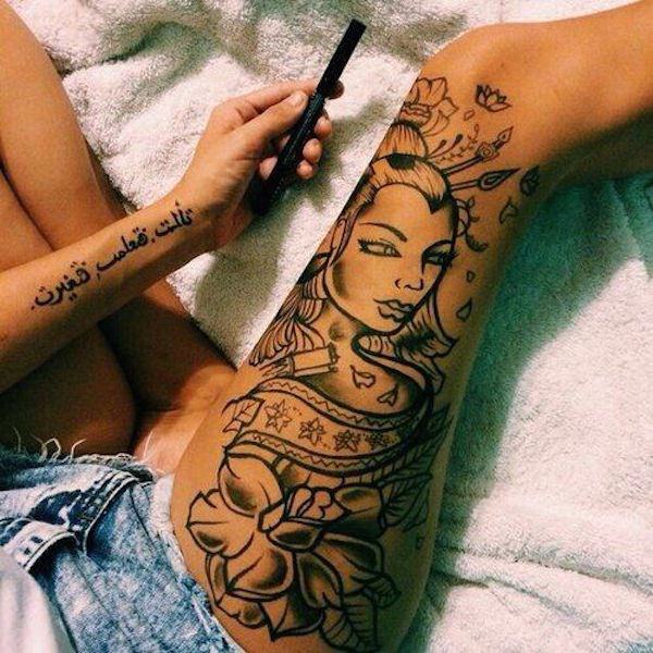 Thigh tattoos design, idea 25