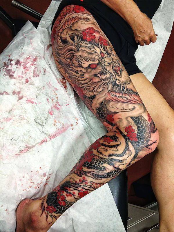 Thigh tattoos design, idea 27