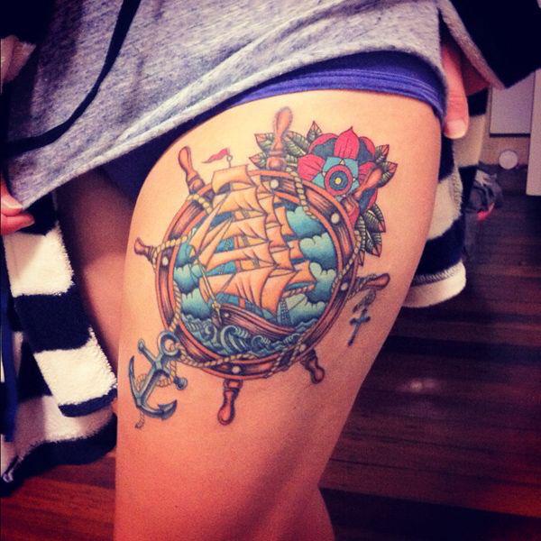 Thigh tattoos design, idea 28