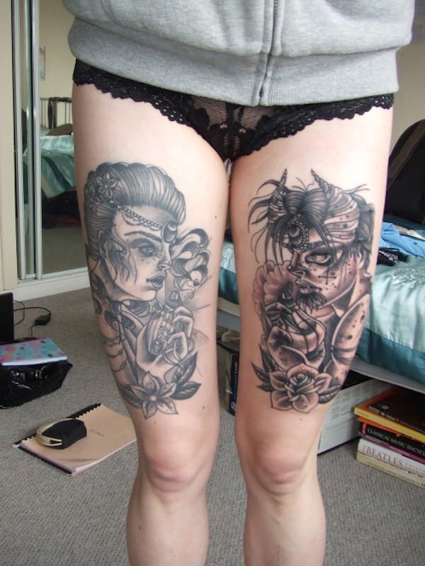 Thigh tattoos design, idea 29