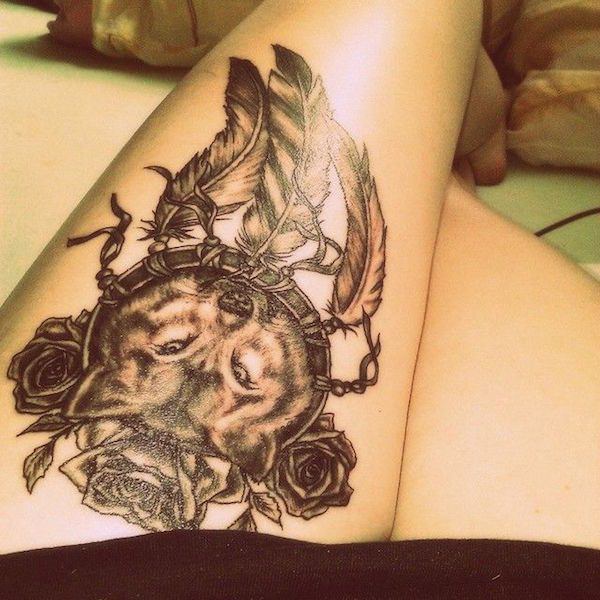 Thigh tattoos design, idea 39