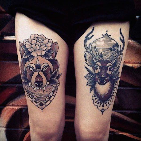 Thigh tattoos design, idea 44