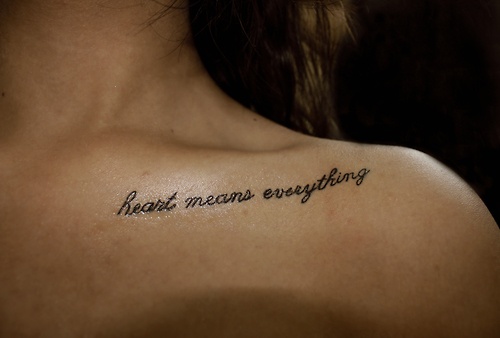Collar bone tattoo design, idea 6
