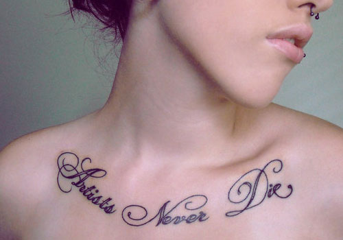 Collar bone tattoo design, idea 4