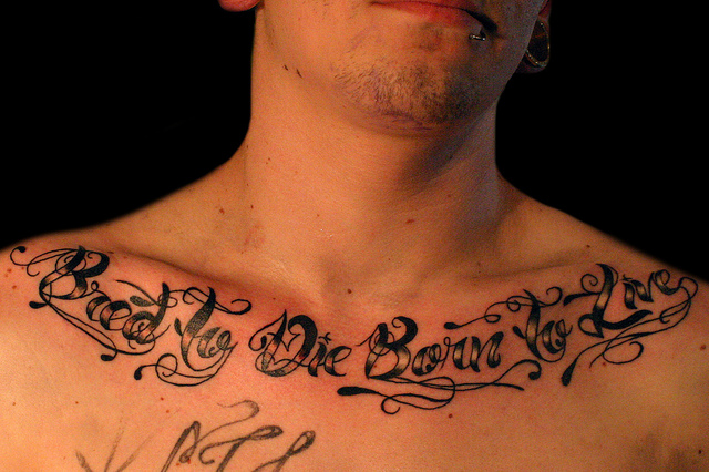Collar bone tattoo design, idea 5