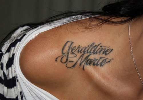 Collar bone tattoo design, idea 9