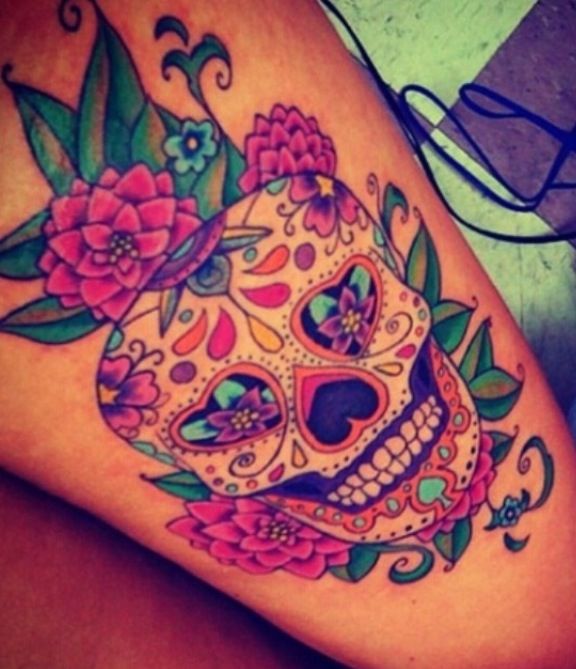 Badass deadly skull tattoo design, idea 73