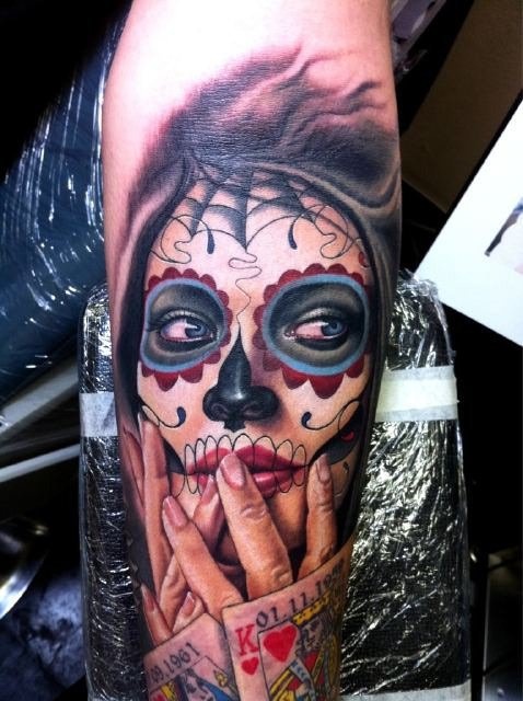 Badass deadly skull tattoo design, idea 109
