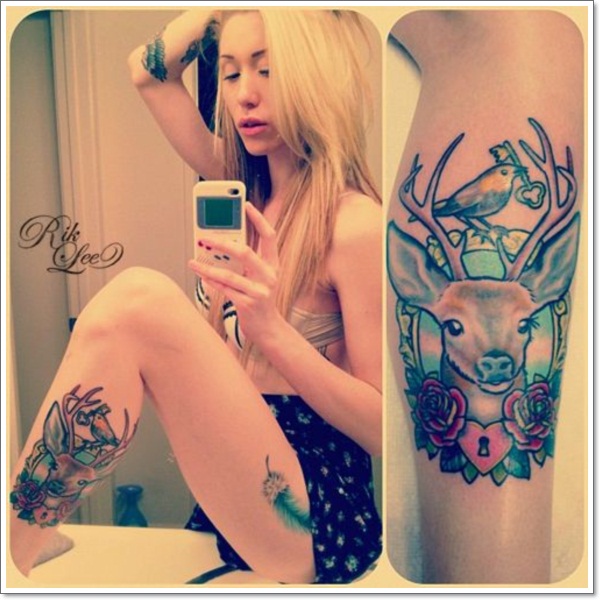 Deer tattoos design, idea 6