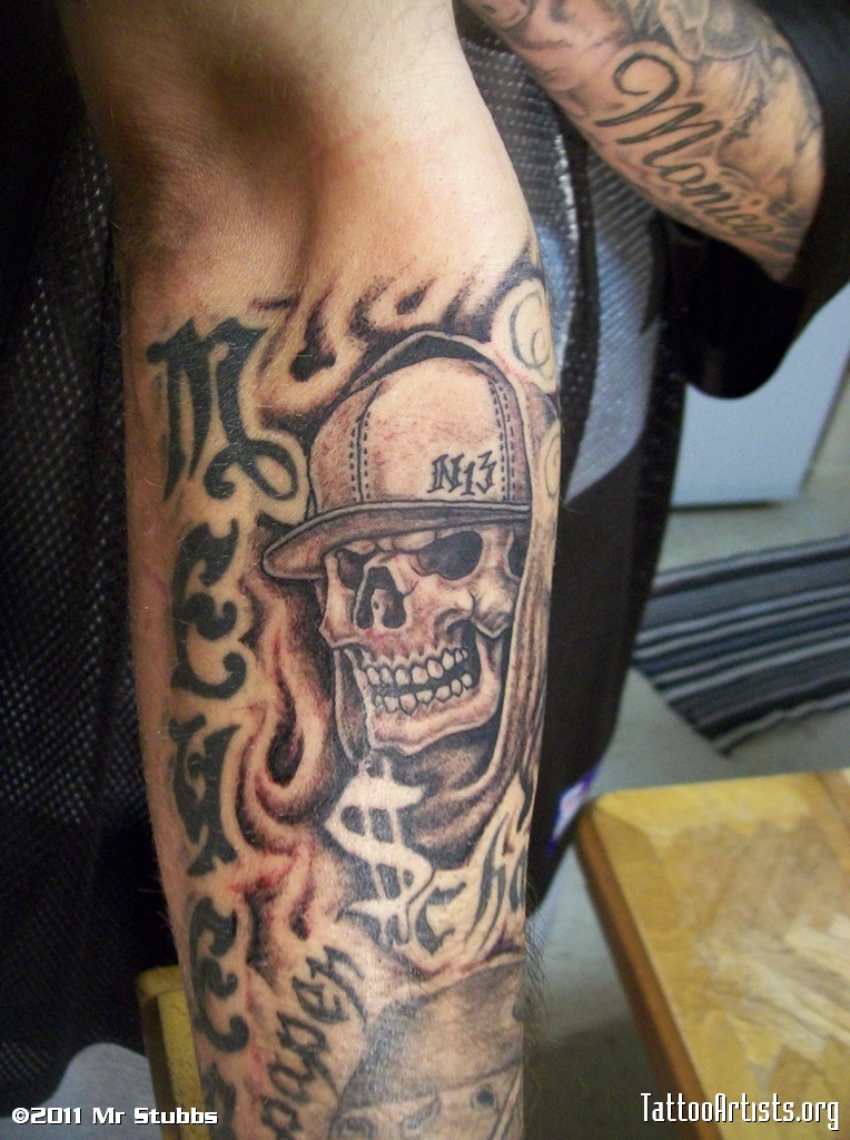 Badass deadly skull tattoo design, idea 96