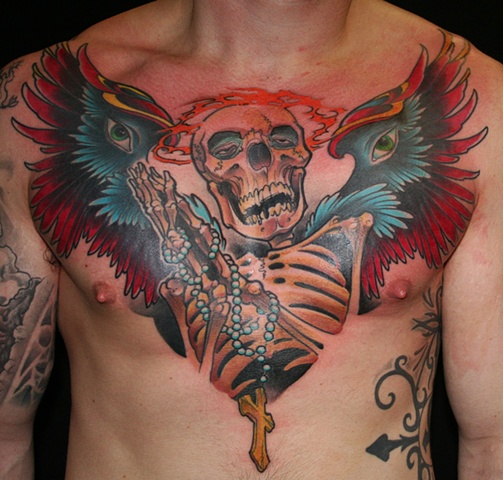 Badass deadly skull tattoo design, idea 80