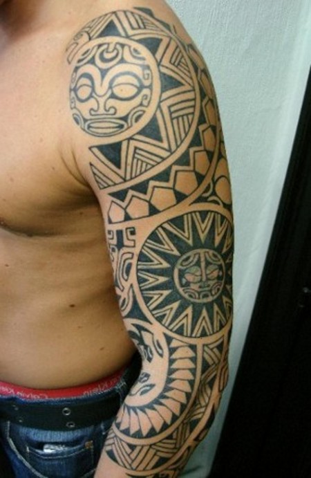 Eye catching polynesian tattoo design, idea 24