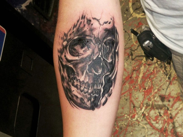 Badass deadly skull tattoo design, idea 93