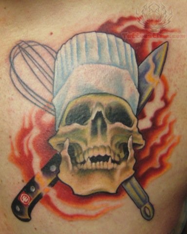 Badass deadly skull tattoo design, idea 78