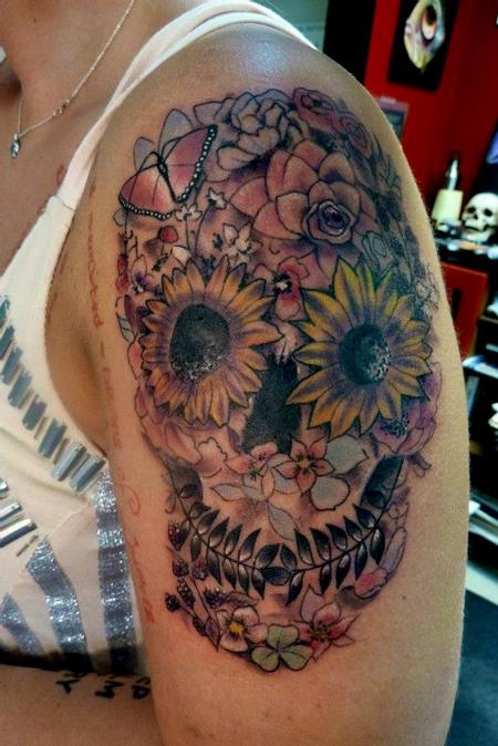 Badass deadly skull tattoo design, idea 70