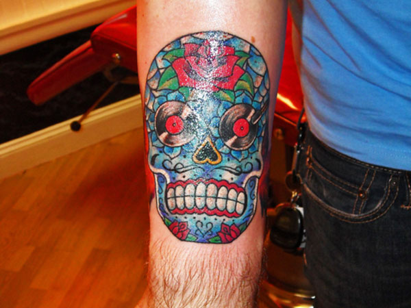 Badass deadly skull tattoo design, idea 99