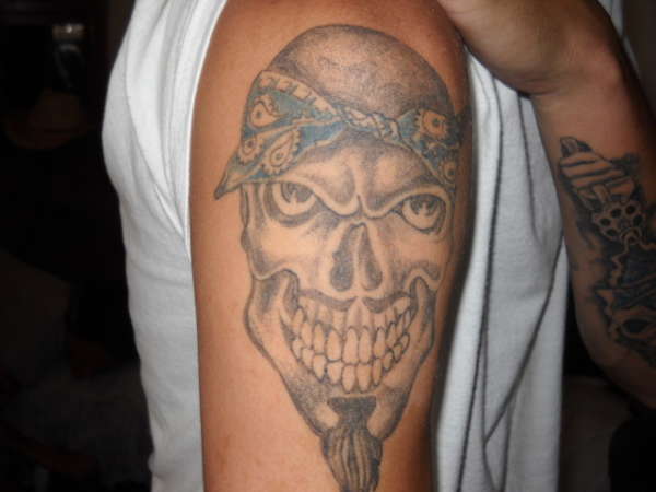 Badass deadly skull tattoo design, idea 95