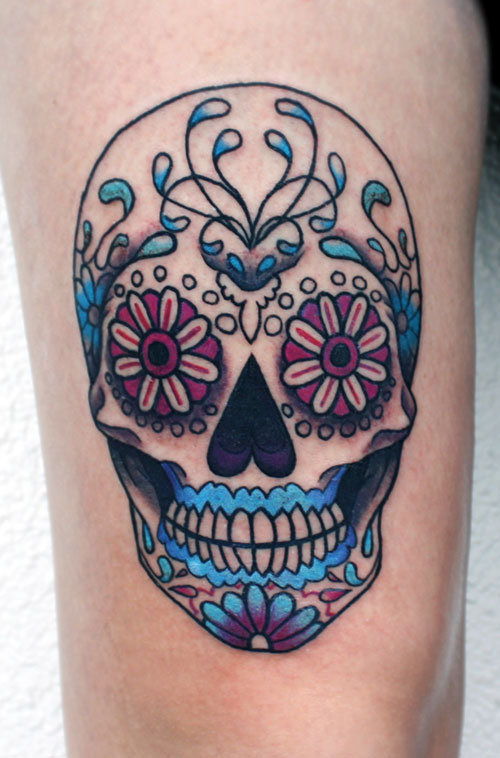 Badass deadly skull tattoo design, idea 69