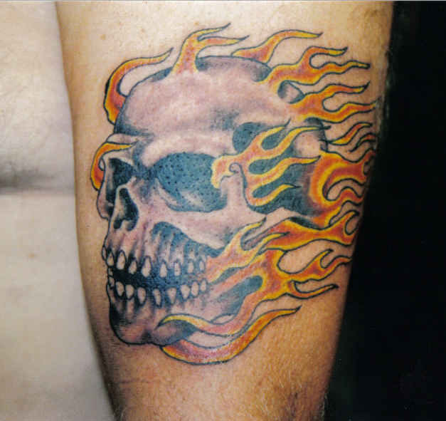 Badass deadly skull tattoo design, idea 107