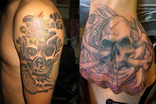 Badass deadly skull tattoo design, idea 88