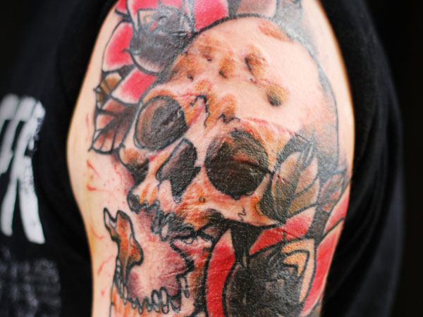 Badass deadly skull tattoo design, idea 103