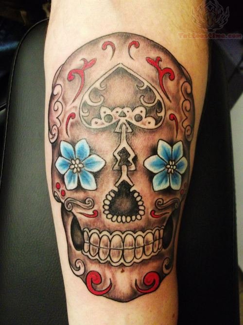 Badass deadly skull tattoo design, idea 68
