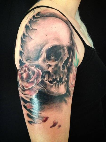 Badass deadly skull tattoo design, idea 85