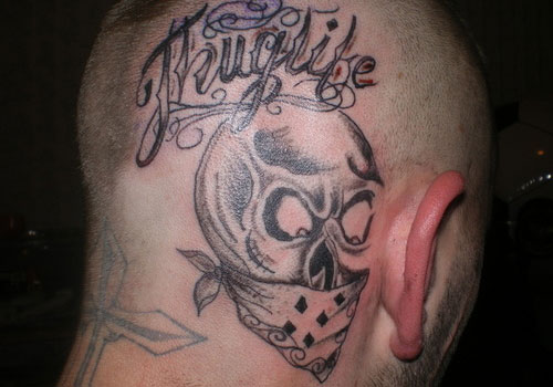 Badass deadly skull tattoo design, idea 108