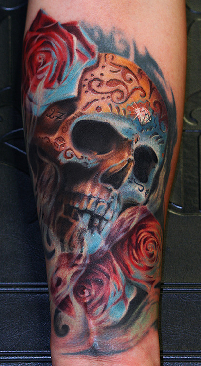 Badass deadly skull tattoo design, idea 84